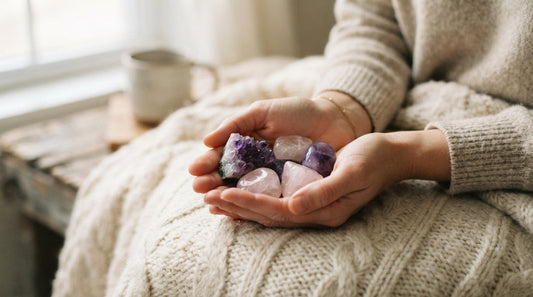 Rubbing a smooth stone during a busy moment