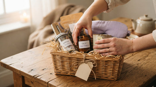 Assembling a stress relief gift basket with care