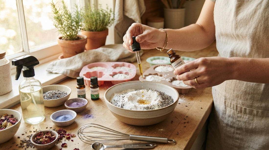 Mixing baking soda and citric acid for DIY shower steamers