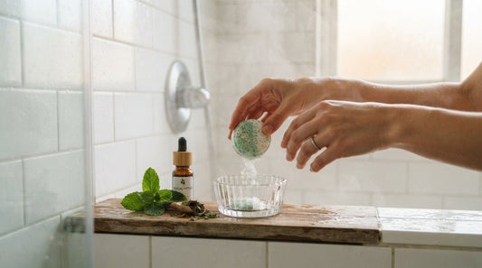 Adding essential oil to a shower steamer
