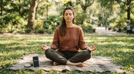 Meditating outdoors as a calming alternative