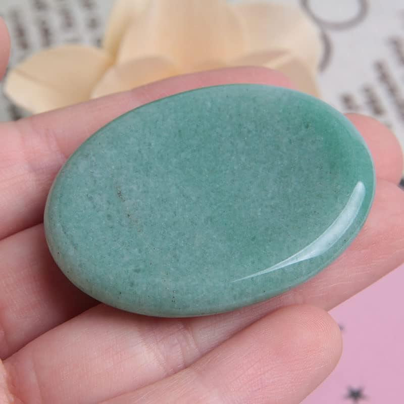 2Pcs Jade Palm Stone Green Rock Crystal Healing Reiki Polished Worry Stone