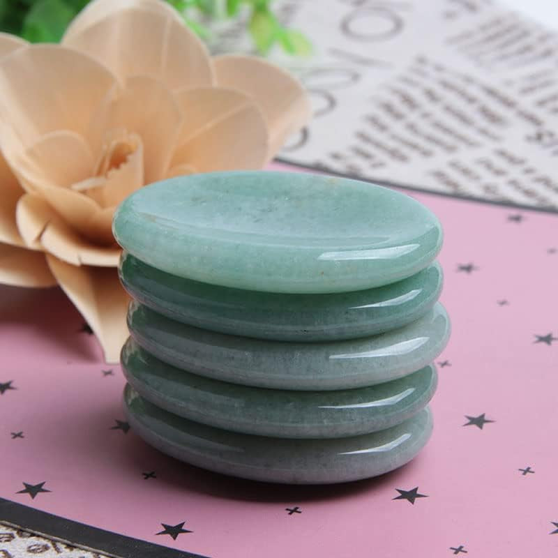 2Pcs Jade Palm Stone Green Rock Crystal Healing Reiki Polished Worry Stone