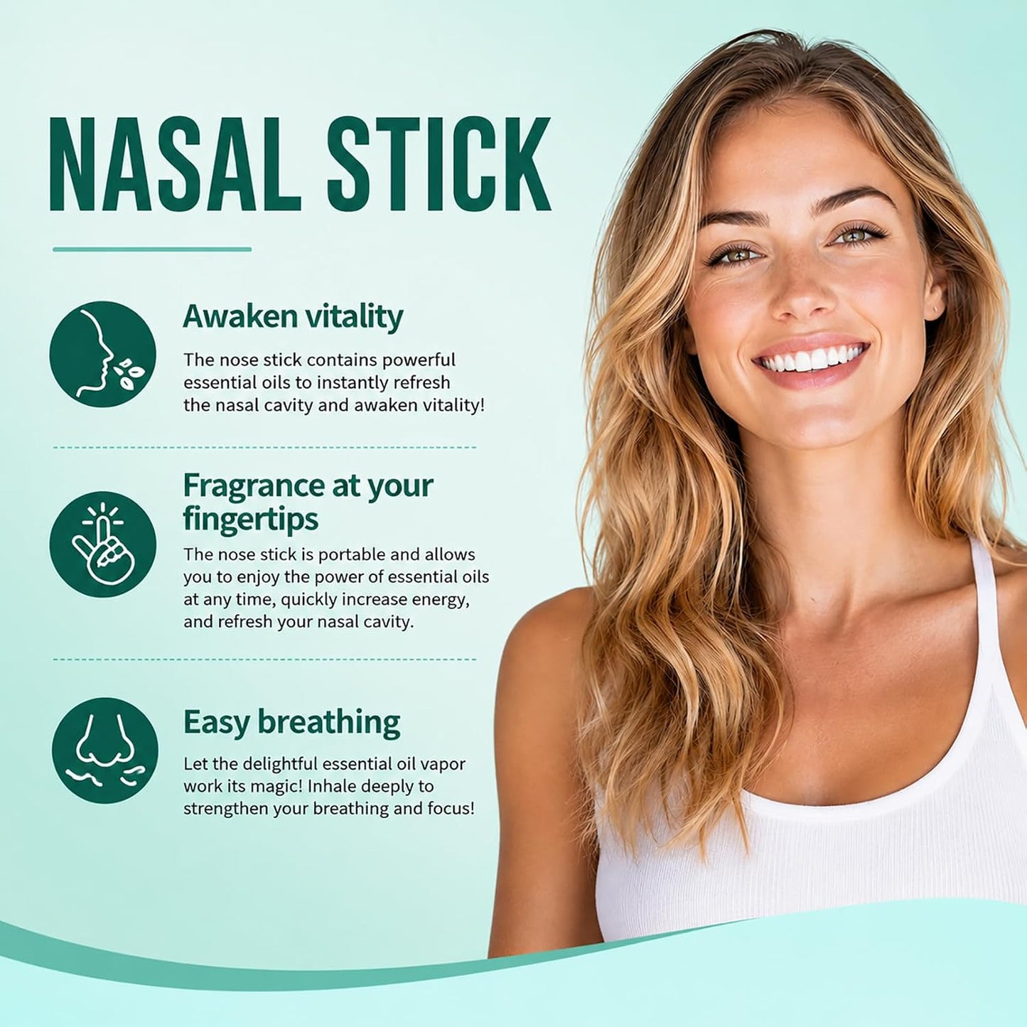 Nasal Stick Boost Energy Set, Nose Inhaler Stick, Better Breathing, Natural Menthol Inhaler (Set of 4)
