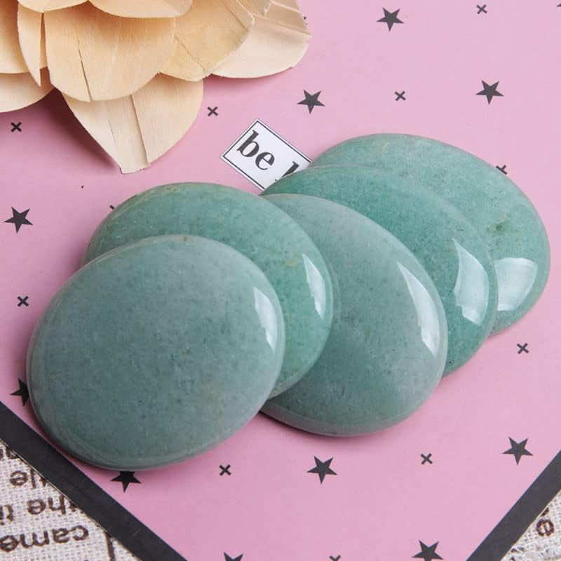 2Pcs Jade Palm Stone Green Rock Crystal Healing Reiki Polished Worry Stone