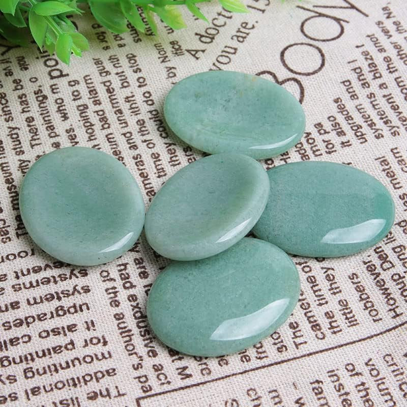 2Pcs Jade Palm Stone Green Rock Crystal Healing Reiki Polished Worry Stone