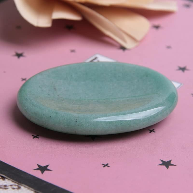 2Pcs Jade Palm Stone Green Rock Crystal Healing Reiki Polished Worry Stone