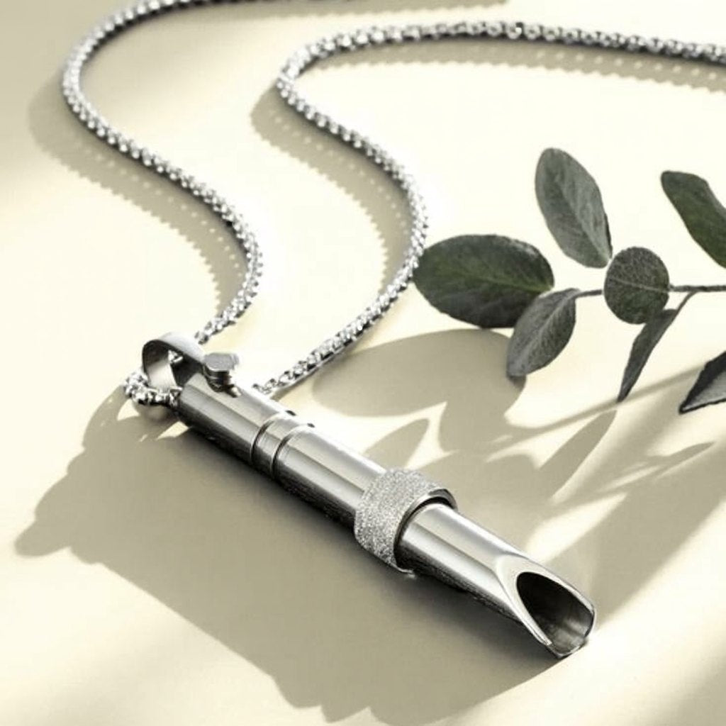 Mindful breathing necklace on a fine chain