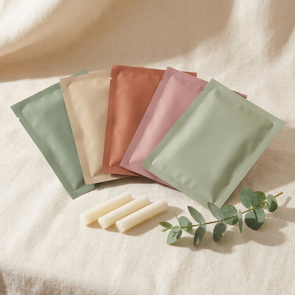 Pastel aromatherapy refill sachets with cotton cores