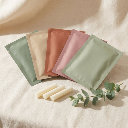 Pastel aromatherapy refill sachets with cotton cores