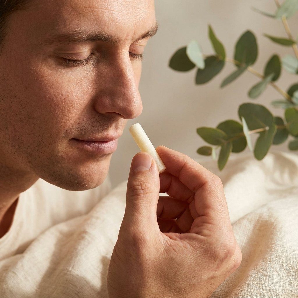 Assorted-flavour aromatherapy inhaler sticks on linen