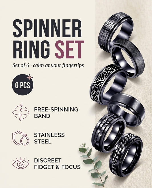Spinner Ring Set — Calm at Your Fingertips