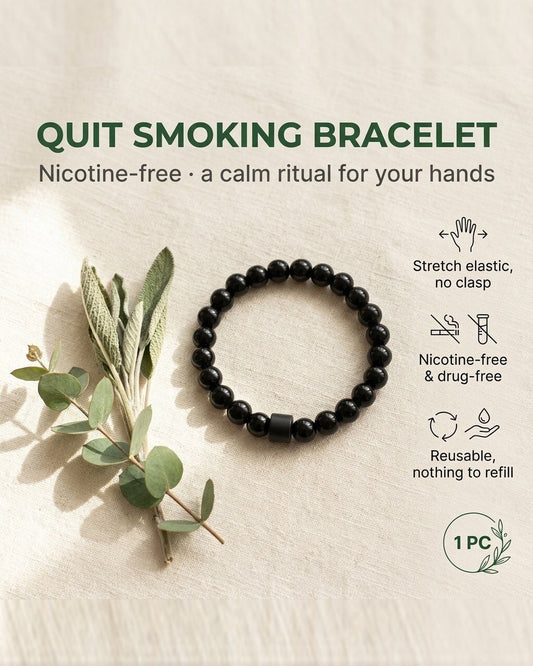 Black beaded acupressure stretch bracelet